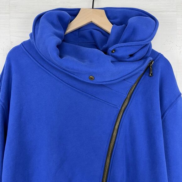Classic Zoey Zip Cowl Neck Fleece Sweatshirt Women 4XL by Michelle Mae Blue Soft - Picture 3 of 16